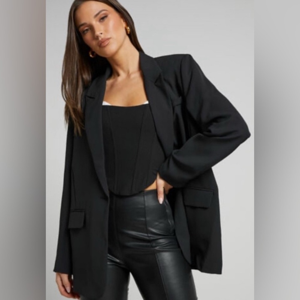 A NEW DAY Black Oversized Boyfriend Blazer Jacket women size medium